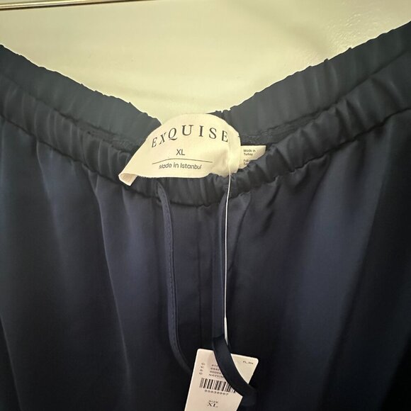 Aura SAtin Blue set ( Blouse + Pants) - Picture 6 of 7